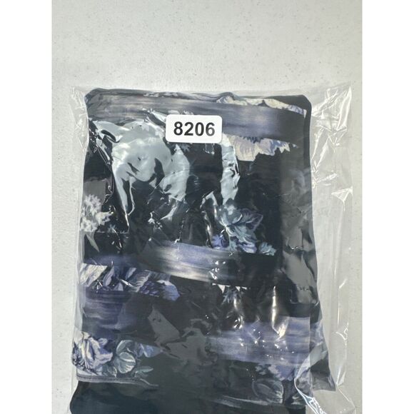 Tibi Womens Floral Midi Dress Size 2 100% Viscose & Silk Black Blue Flowy - Picture 7 of 7